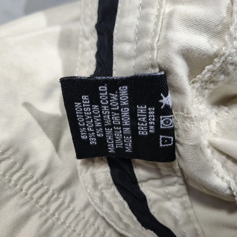 VINTAGE Prana Pants Men Medium Beige Breathe Cotton Blend Belted Hiking Climbing